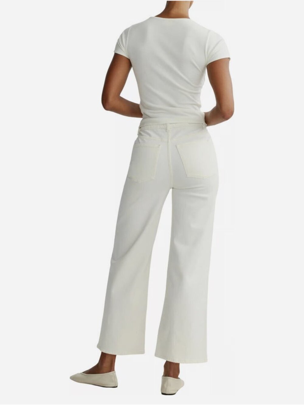 DL1961 Hepburn High Rise Wide Leg Ankle Jeans White Eggshell 25 EUC - Picture 3 of 16